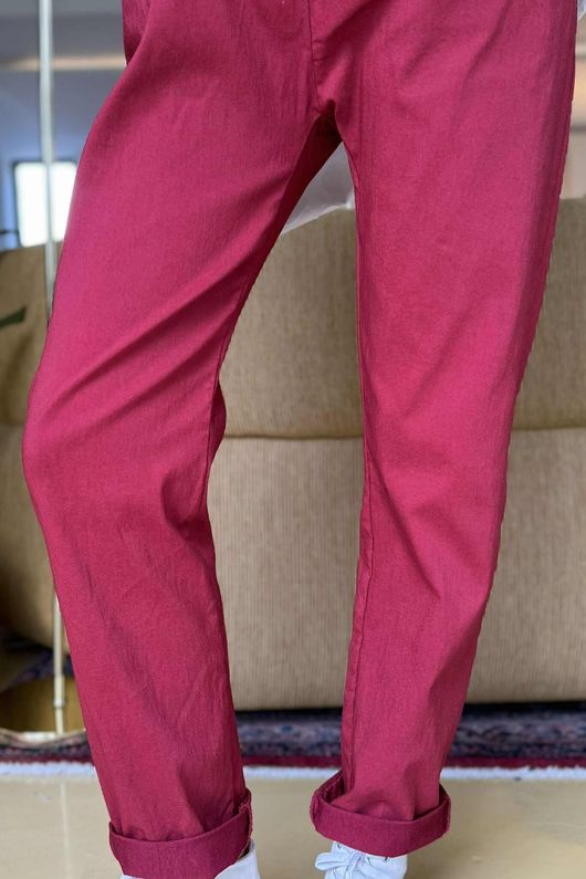Made in Italy Luxury Smooth Magic Trouser Bordeaux